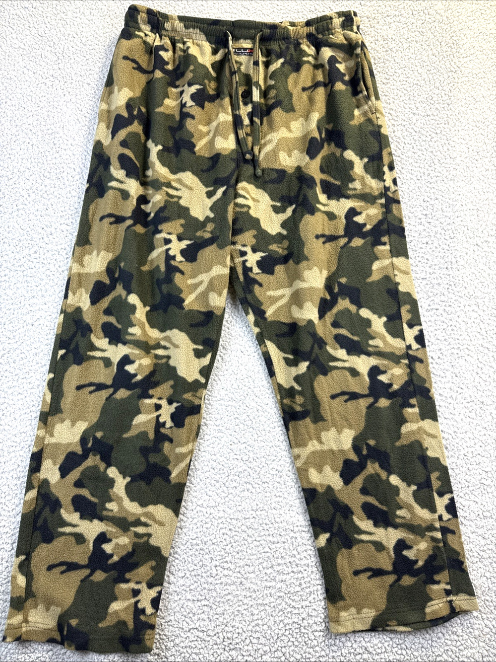 Beverly Hill’s Polo Club Mens Pajama Sweatpants Fleece Large Camo Elastic Draw